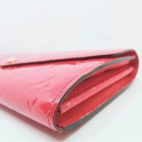 Louis Vuitton Sara Wallet, Portefeuille M90313 Hot pink Monogram Vernis Ts2136 - Picture 9 of 9
